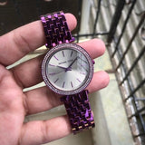 Shop Michael Kors Darci Black Dial Purple Steel Strap Watch for Women - MK3554 in USA