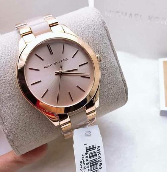 Michael Kors Slim Runway Rose Gold Dial Two Tone Steel Strap Watch for Women - MK4294 Buy Now By Michael Kors