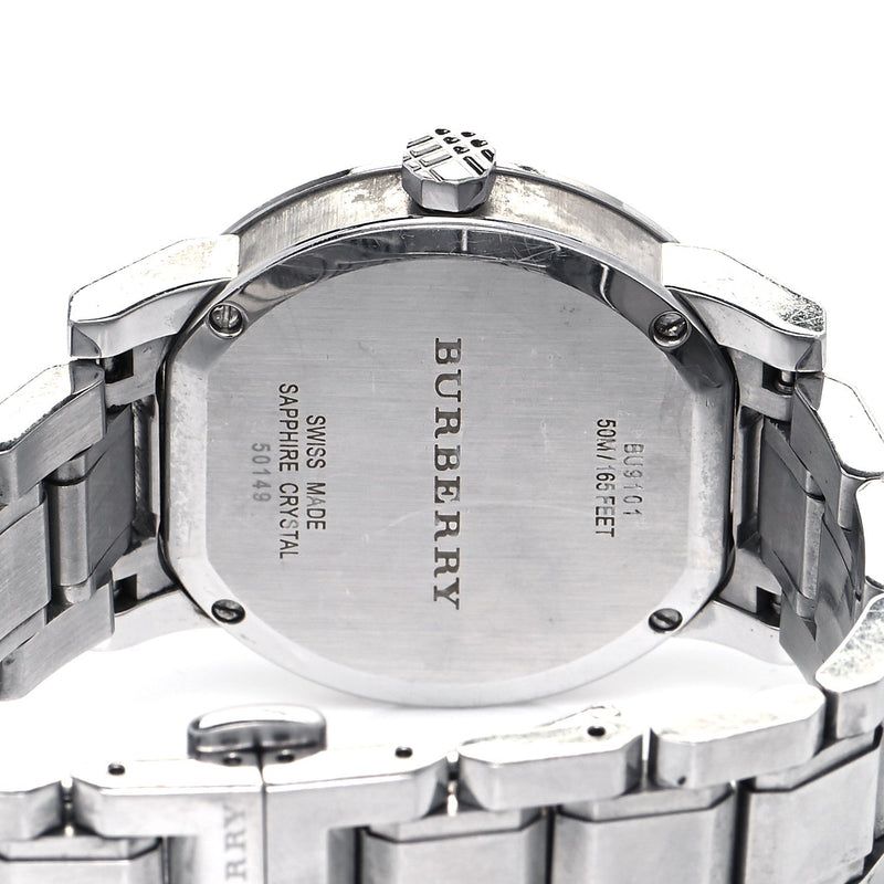 Shop Burberry The City Black Dial Silver Steel Strap Watch for Women - BU9101 in USA