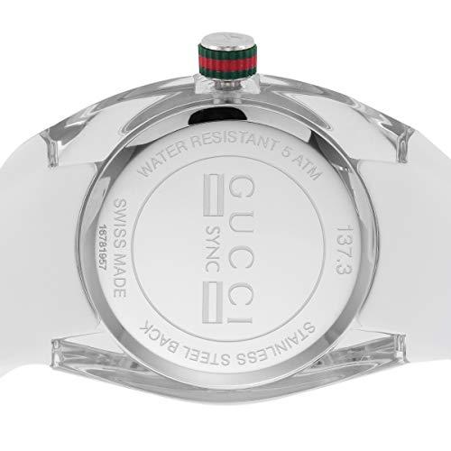 Shop Gucci Sync Quartz White Dial White Rubber Strap Unisex Watch - YA137302 in USA