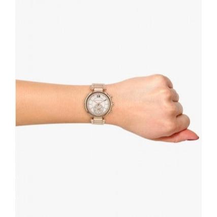 Michael Kors Sawyer Mother of Pearl White Dial Rose Gold Steel Strap Watch for Women - MK6282 Buy Now By Michael Kors