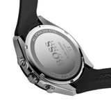 Hugo Boss Velocity Chronograph Black Dial Black Leather Strap Watch for Men - 1513716