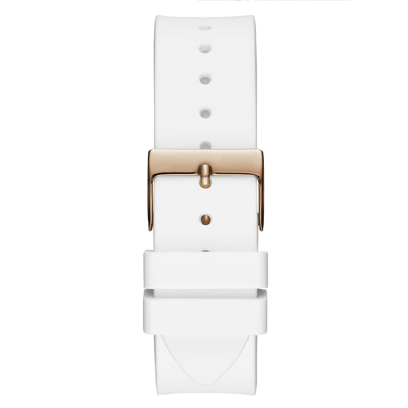 Shop Guess Venus Diamonds White Dial White Rubber Strap Watch for Women - GW0118L4 in USA