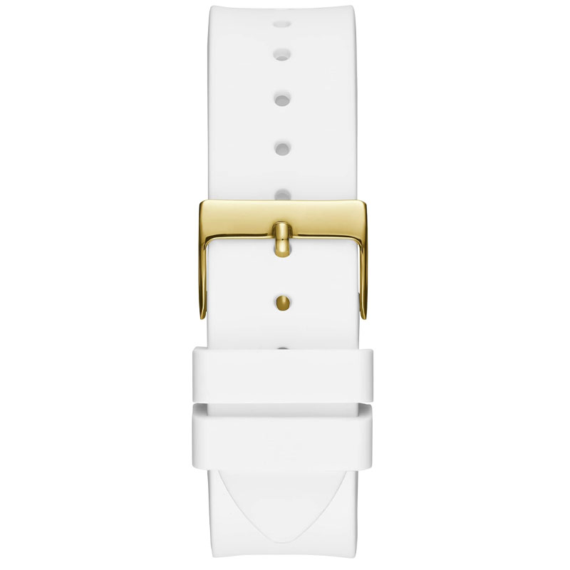 Shop Guess Venus Diamonds White Dial White Rubber Strap Watch for Women - GW0118L5 in USA