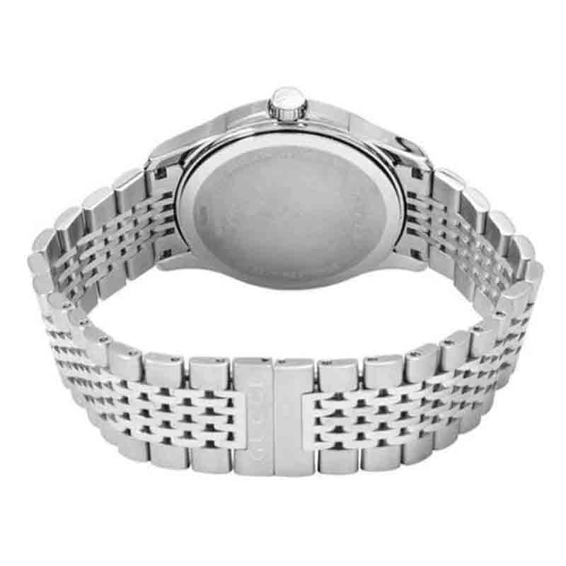 Shop Gucci G Timeless Diamonds Black Dial Silver Steel Strap Watch For Men - YA126405 in USA