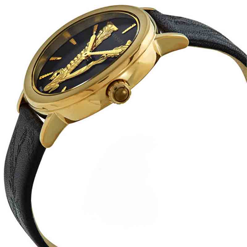Versace Virtus Quartz Black Dial Black Leather Strap Watch for Women - VEHC00119 Buy Now By Versace