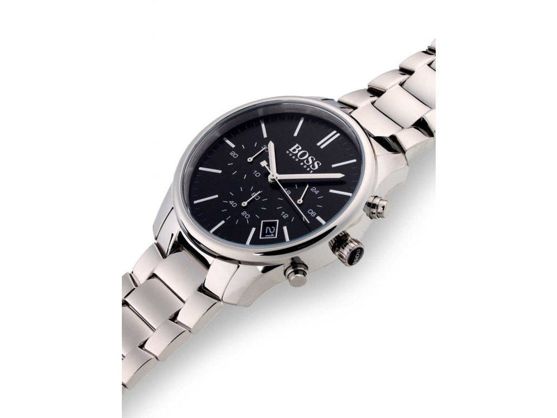 Hugo Boss Commander Black Dial Silver Steel Strap Watch for Men - 1513433 Buy Now By Hugo Boss