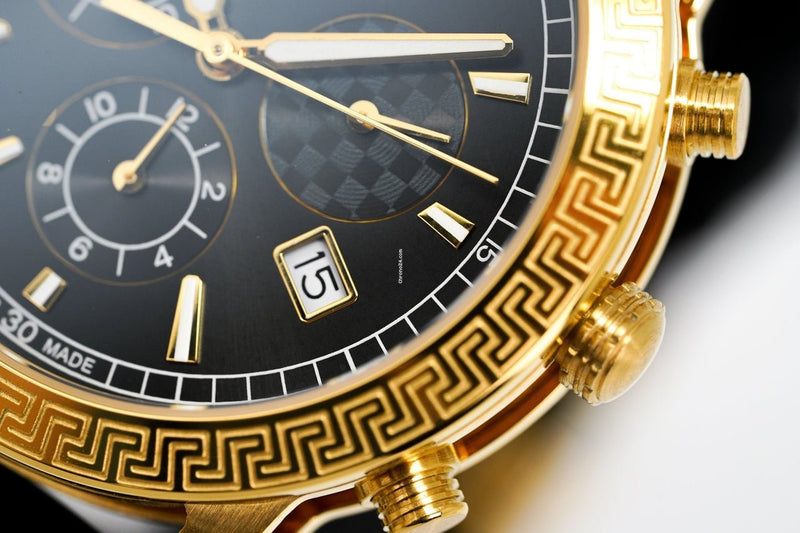 Versace Sport Tech Chronograph Black Dial Gold Steel Strap Watch for Men - VELT00419 Buy Now By Versace