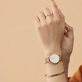 Daniel Wellington Classic Petite Melrose White Dial Rose Gold Mesh Bracelet Watch For Women - DW00100163 Buy Now By Daniel Wellington