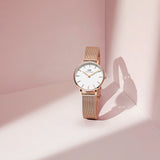 Daniel Wellington Classic Petite White Dial Rose Gold Mesh Bracelet Watch For Women - DW00100219 Buy Now By Daniel Wellington