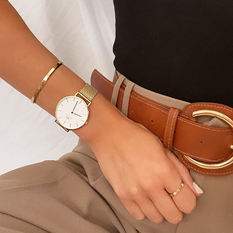 Daniel Wellington Classic Petite Evergold White Dial Gold Mesh Bracelet Watch For Women - DW00100346 Buy Now By Daniel Wellington