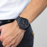 Shop Tommy Hilfiger Damon Quartz Black Dial Black Mesh Bracelet Watch for Men - 1791420 in USA