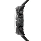 Shop Diesel Mega Chief Black Dial Black Leather Strap Watch For Men - DZ4323 in USA