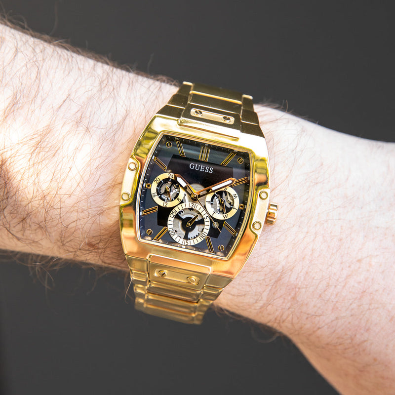 Guess Phoenix Multi Function Green Dial Gold Steel Strap Watch for Men - GW0456G3 Buy Now By Guess