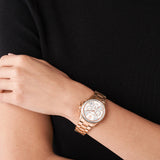 Michael Kors Everest Chronograph Silver Dial Rose Gold Steel Strap Watch For Women - MK7213 Buy Now By Michael Kors