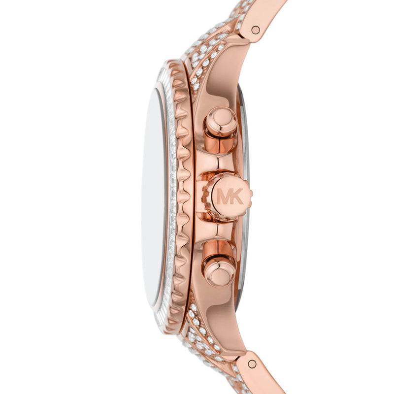 Michael Kors Everest Chronograph Crystals Rose Gold Dial Rose Gold Steel Strap Watch For Women - MK7235 Buy Now By Michael Kors