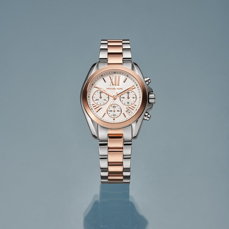 Michael Kors Bradshaw Chronograph White Dial Two Tone Steel Strap Watch For Women - MK7258 Buy Now By Michael Kors