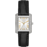 Michael Kors Emery Three Hand Silver Dial Black Leather Strap Watch For Women - MK4696 Buy Now By Michael Kors