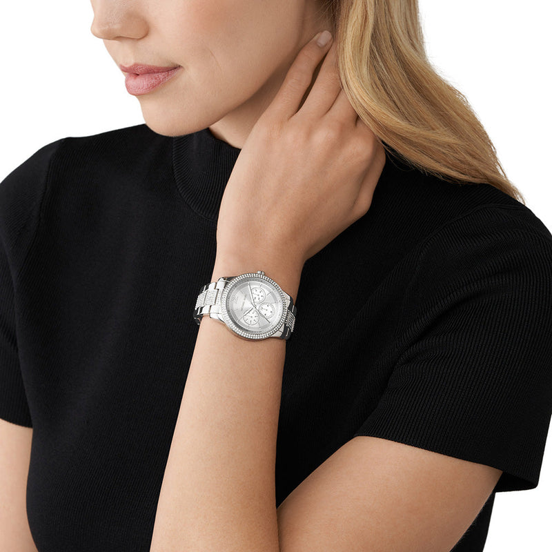 Michael Kors Tibby Chronograph Silver Dial Silver Steel Strap Watch For Women - MK7294 Buy Now By Michael Kors