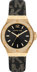 Michael Kors Lennox Three Hand Black Dial Black Leather Strap Watch For Women - MK7307 Buy Now By Michael Kors