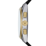 Emporio Armani Claudio Chronograph Silver Dial Black Leather Strap Watch For Men - AR11498 Buy Now By Emporio Armani