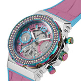 Guess Fusion Chronograph Pink Dial Pink Leather Strap Watch for Women - GW0553L5 Buy Now By Guess