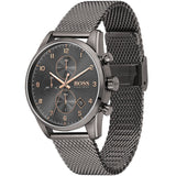 Hugo Boss Skymaster Chronograph Grey Dial Grey Mesh Bracelet Watch for Men - 1513837