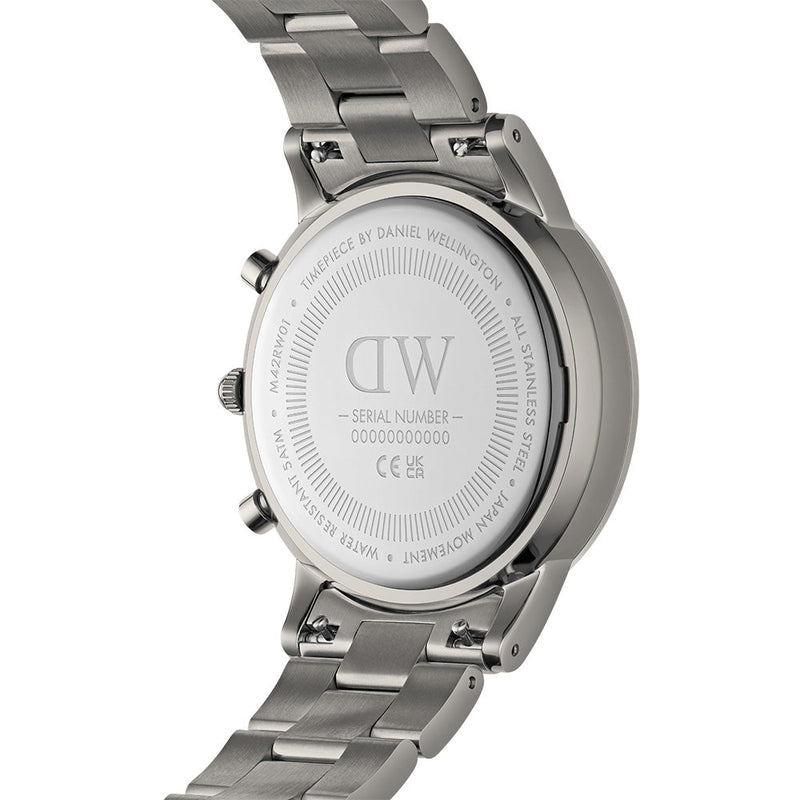 Daniel Wellington Iconic Link Chronograph Grey Dial Grey Steel Strap Watch for Men - DW00100643 Buy Now By Daniel Wellington
