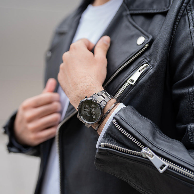 Daniel Wellington Iconic Chronograph Black Dial Black Steel Strap Watch For Men - DW00100642 Buy Now By Daniel Wellington