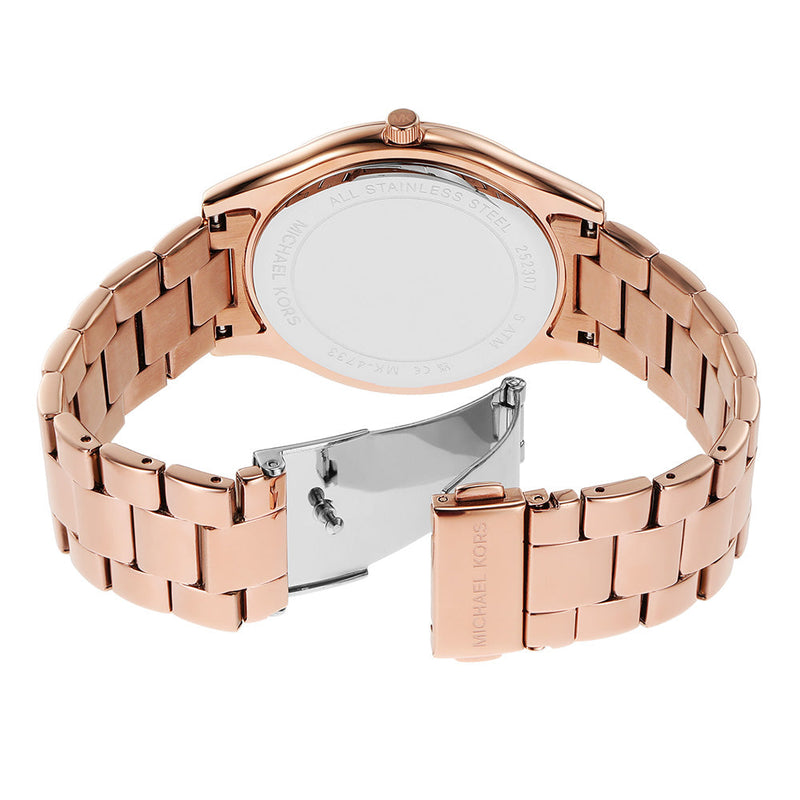 Michael Kors Slim Runway Analog Rose Gold Dial Rose Gold Steel Strap Watch For Women - MK4733 Buy Now By Michael Kors