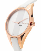 Calvin Klein Rebel White Grey Dial White Leather Strap Watch for Women - K8P236L6 Buy Now By Calvin Klein