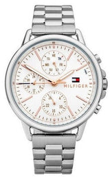 Shop Tommy Hilfiger Carly White Dial Silver Stainless Steel Strap Watch for Women - 1781787 in USA
