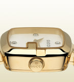 Gucci G Gucci Diamonds Mother of Pearl Dial Yellow Gold Steel Strap Watch For Women - YA125513
