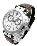 Versace Aion Chronograph White Dial Brown Leather Strap Watch for Men - VBR010017