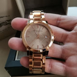 Burberry The City Rose Gold Dial Rose Gold Steel Strap Watch for Women - BU9034 Buy Now By Burberry