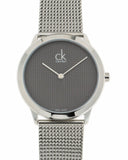 Calvin Klein Minimal Grey Dial Silver Mesh Bracelet Watch for Women - K3M2212X