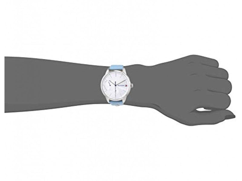 Shop Tommy Hilfiger Brooke Silver Dial Blue Leather Strap Watch for Women - 1782023 in USA