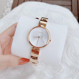 Shop Calvin Klein Wavy White Dial Rose Gold Steel Strap Watch for Women - K9U23646 in USA