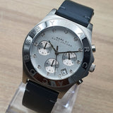 Marc Jacobs Blade Chronograph White Dial Black Leather Strap Watch for Women - MBM1189 Buy Now By Marc Jacobs