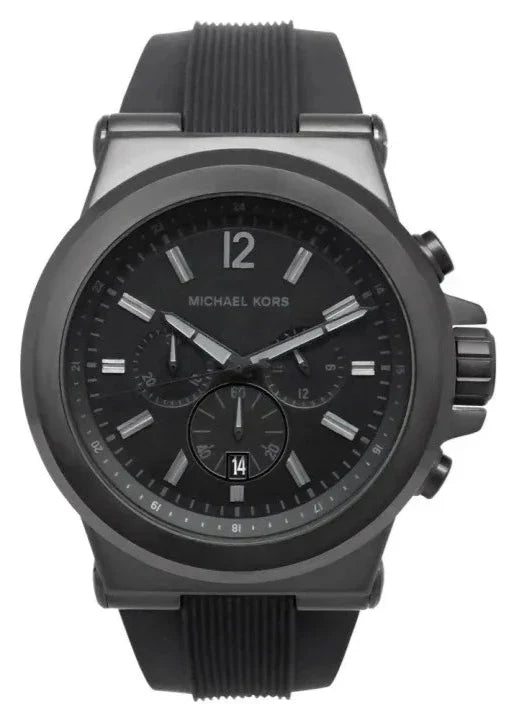 Shop Michael Kors Dylan Black Dial Black Rubber Strap Watch for Men - MK8152 in USA