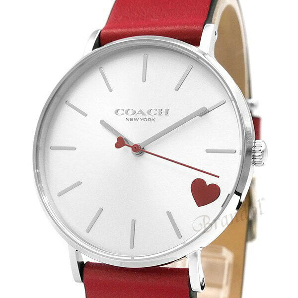 Coach Perry Silver Dial Red Leather Strap Watch for Women - 14503515 Buy Now By Coach