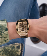 Guess Phoenix Multi Function Gold Dial Gold Steel Strap Watch for Men - GW0456G2 Buy Now By Guess