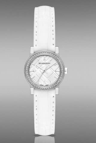 Burberry The City White Diamonds Dial White Leather Strap Watch for Women - BU9221 Buy Now By Burberry