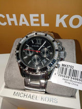 Michael Kors Everest Chronograph Black Dial Silver Steel Strap Watch For Women - MK5753