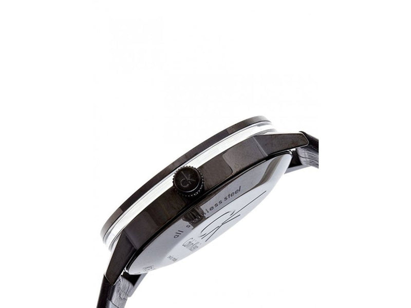 Calvin Klein Post Minimal Black Dial Black Leather Strap Watch for Men - K7621401 Buy Now By Calvin Klein