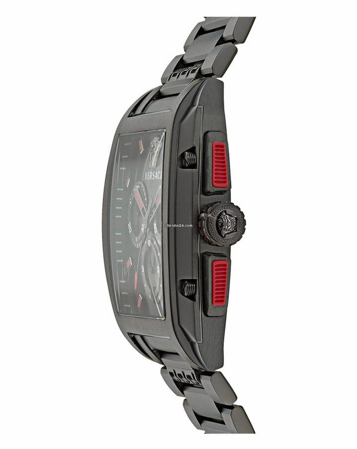 Versace Dominus Chronograph Quartz Black Dial Black Steel Strap Watch For Men - VE6H00623 Buy Now By Versace