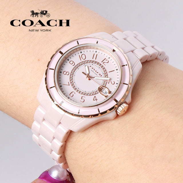 Coach Preston Pink Dial Pink Steel Strap Watch for Women - 14503463 Buy Now By Coach