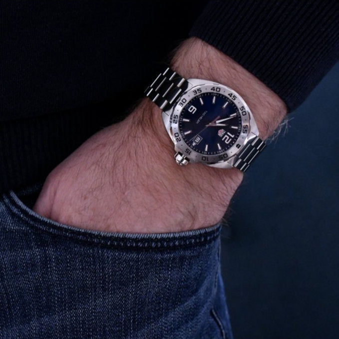 Tag Heuer Formula 1 Blue Dial Silver Steel Strap Watch for Men - WAZ1118.BA0875