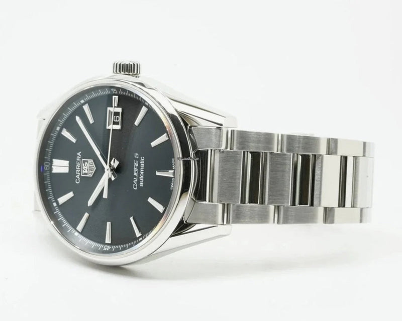 Tag Heuer Carrera Automatic Black Dial Silver Steel Strap Watch for Men - WAR211A.BA0782 Buy Now By Tag Heuer