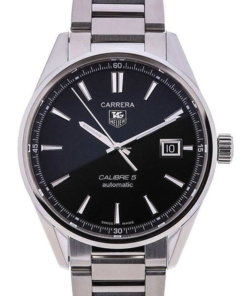 Tag Heuer Carrera Automatic Black Dial Silver Steel Strap Watch for Men - WAR211A.BA0782 Buy Now By Tag Heuer